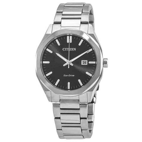 Citizen Eco Drive Stainless Steel Black Dial Bm7600 81e 100m Mens Watch