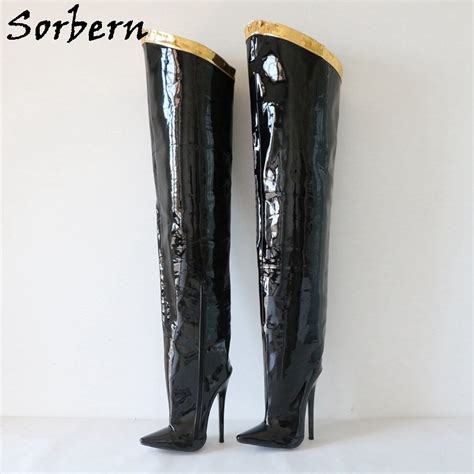 Sorbern Sexy Fetish High Heel Boots Unisex Big Size Ballet Wedge Hoof