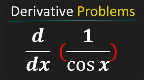 Derivative Of 1 Cosx 1 Over Cosx How To Differentiate 1 Cosx YouTube