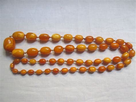 Natural Baltic Butterscotch Egg Yolk Amber Bead Necklace 111 6 Grams