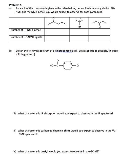 Solved Problem 5 For Each Of The Compounds Given In The Table Below Determine How Many