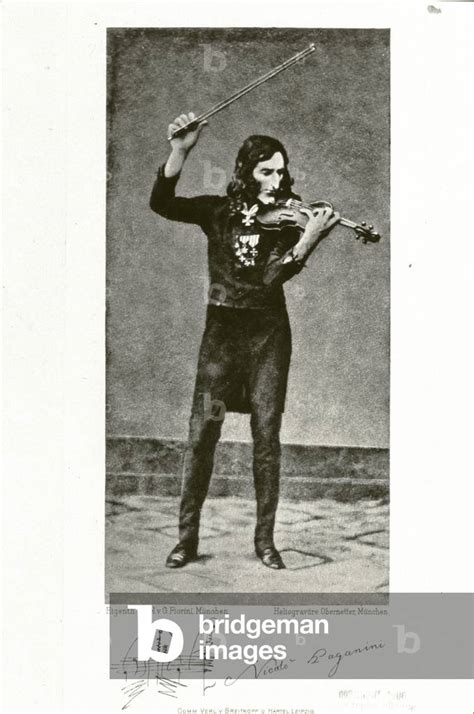 Image of Portrait of Niccolò Paganini playing the violin (heliogravure)