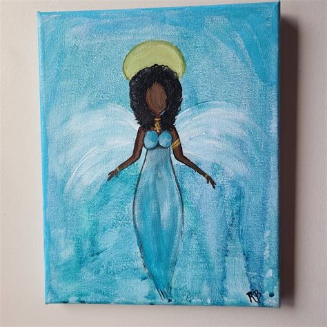 Black Angel Painting African American Angel Painting Black | Etsy