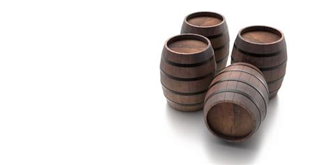 Premium Photo Wooden Barrels Isolated On White Background D Illustration