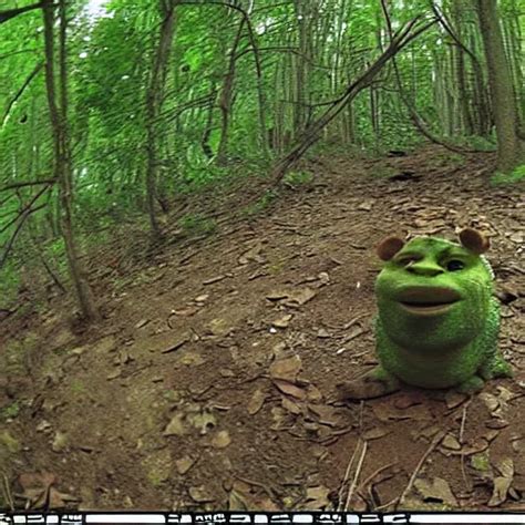 KREA Shrek Caught On Trail Cam Trying To Eat Camera Wide Angle Lens