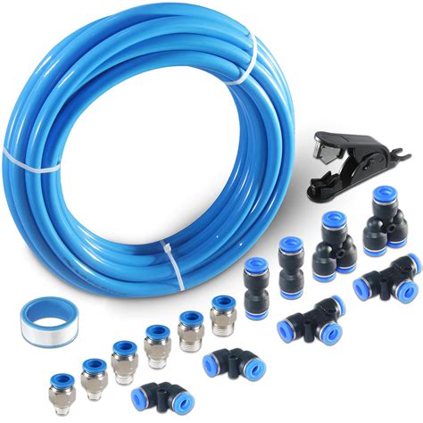 Msaeiqun Pneumatic Tubing Blue Polyurethane Pu Air Hose Pipe Tube Kit 10mm Od 6