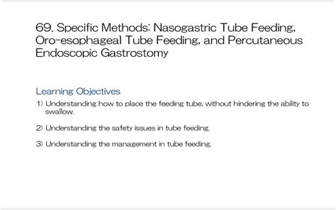 69specific Methods Nasogastric Tube Feeding Oro Esophageal Tube