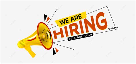 We Are Hiring Job Vacant With Megaphone Speaker Vector Job