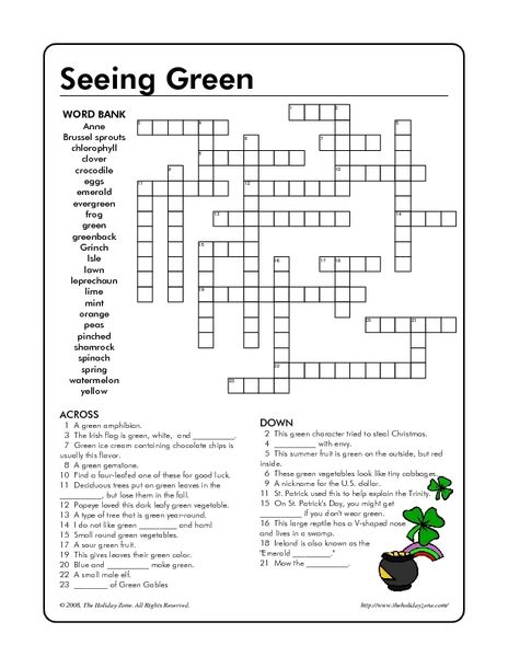 Crossword Puzzle Printable 3rd Grade Printable Crossword Puzzles