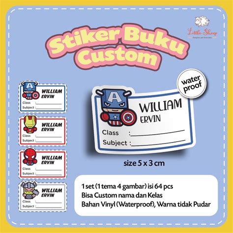 Jual Stiker Buku Custom Label Buku Anak Stiker Buku Anak Sticker