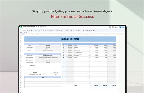 Budget Estimate Template in Excel, Google Sheets - Download | Template.net