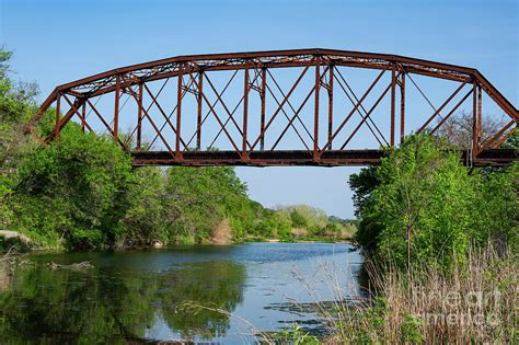 San Gabriel River and Railroad Bridge Photograph by Bob Phillips - Pixels