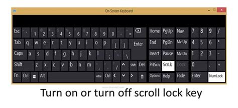 How to turn on or turn off scroll lock key