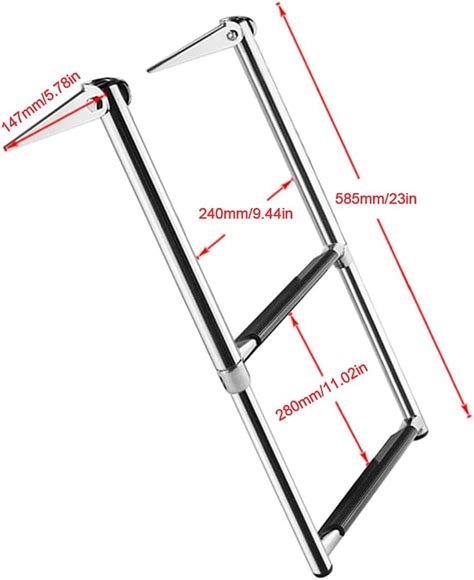 Sport Kdjsic Scaletta Telescopica Pieghevole A Due Gradini Per Barca In