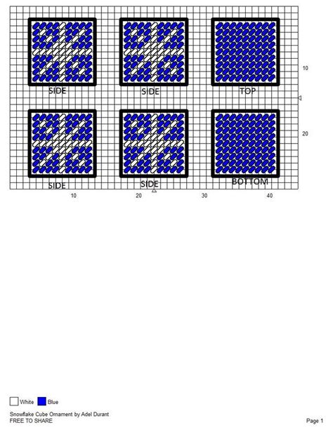 Snowflake Cube Ornament By Adel Durant Plastic Canvas Box Patterns