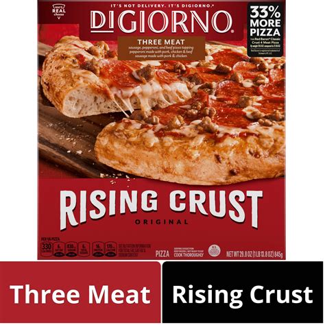 Digiorno Frozen Pizza Three Meat Rising Crust Pizza With Marinara