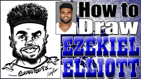 How To Draw A Quick Caricature Ezekiel Elliott Drawings Ezekiel