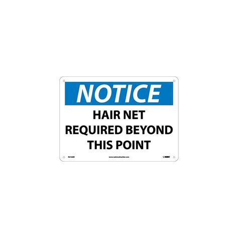 AccuformNMC MPPE OSHA Notice Safety Signs Hair Net Required Beyond