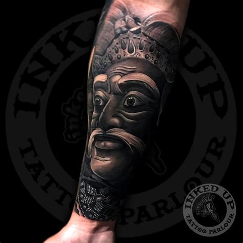 Artist by Danny ( DTTF ) balinesse mask tattoo black and gray #bali # ...