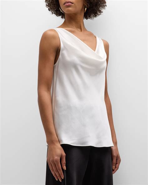 Christine Lingerie Cowl Neck Silk Tank Neiman Marcus