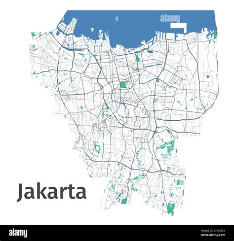 Mapa Vectorial De Yakarta Mapa Detallado De La Zona Administrativa De