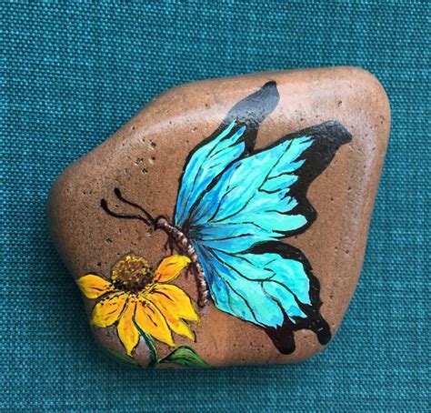 Hand Painted Butterfly”rock Art By Carrie Painted Rock Animals Rock