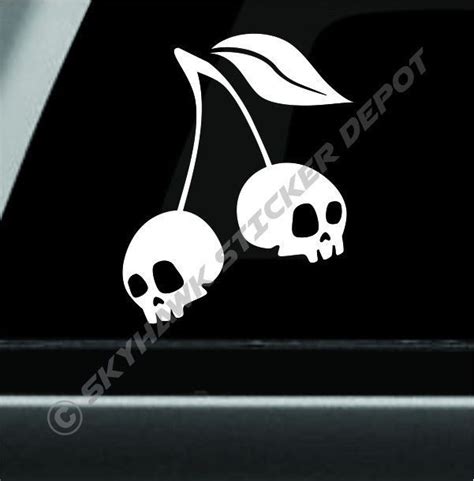 Cherry Skull Bumper Sticker Vinyl Decal Car Van Truck Auto Decal Jdm