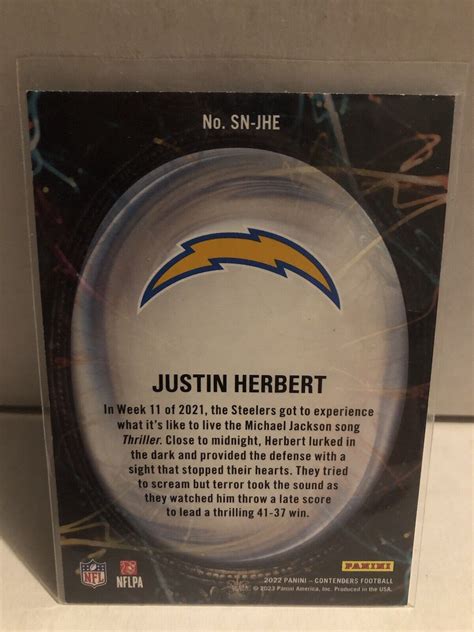 2021 Panini Contenders Supernatural Emerald SN JHE Justin Herbert