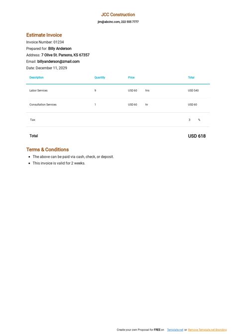 7+ FREE Estimate Templates in Microsoft Word (DOC) | Template.net