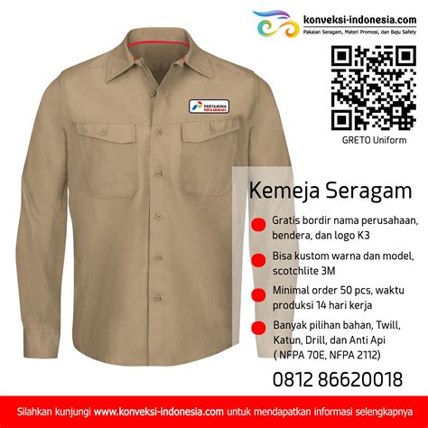 Wa Jual Konveksi Baju Kemeja Seragam Pertamina Baju