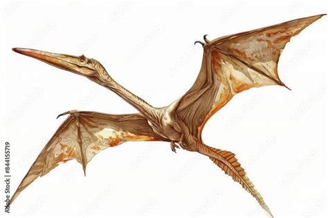 An Illustration Of A Pteranodon A Prehistoric Flying Reptile Gliding