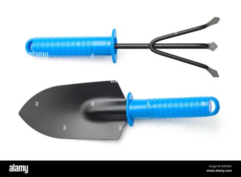 Garden Shovel And Rake Isolated On White Background Stock Photo Alamy