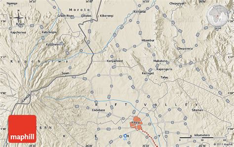 Shaded Relief Map of Kitale