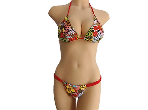 Brazilian Butt Bikinis Flower Bikini Brazilian Tiny Bikini Removable