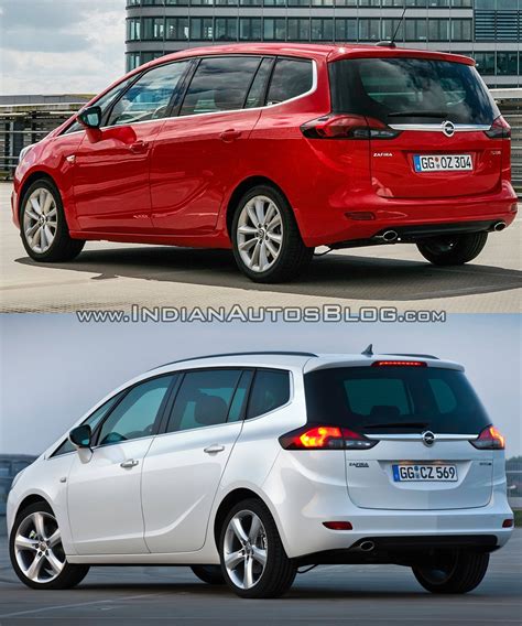 2017 Opel Zafira vs 2011 Opel Zafira rear three quarter