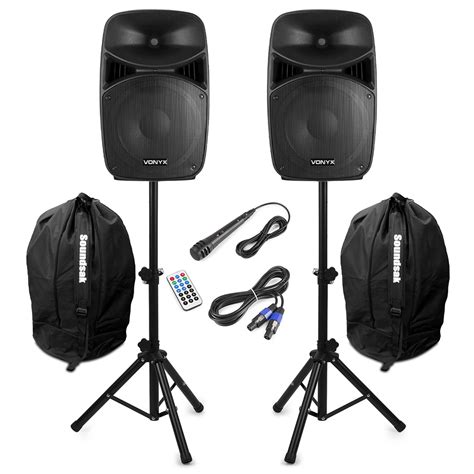 Vonyx Vps A Active Pa Dj Speakers With Bluetooth Stands Bags