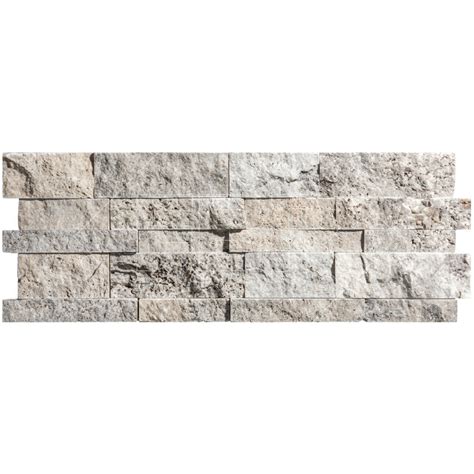 Silver Travertine Split Face Wall Panel X Fbr Mermer