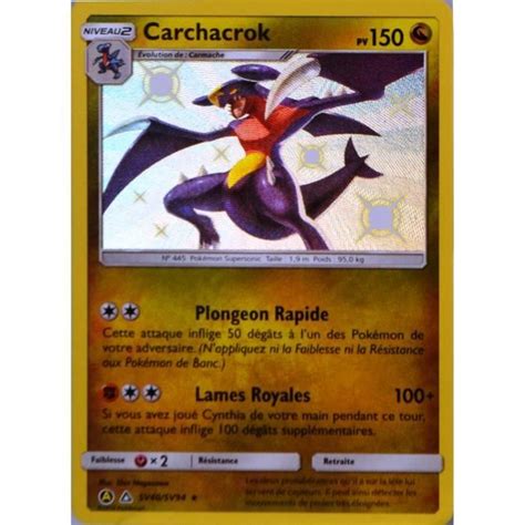 Carte Pok Mon Sv Carchacrok Pv Shiny Sl Soleil Et Lune