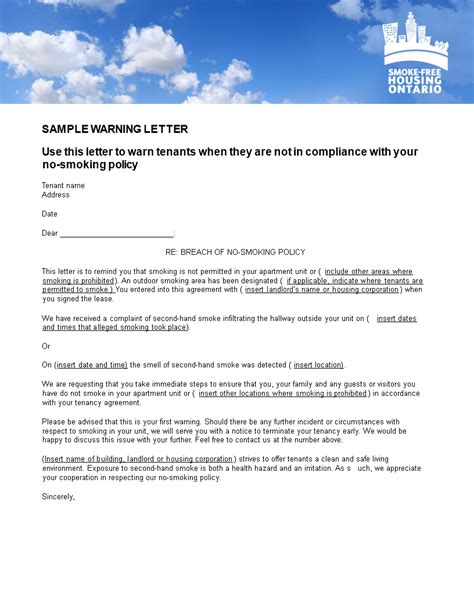 Landlord Complaint Letter To Tenant