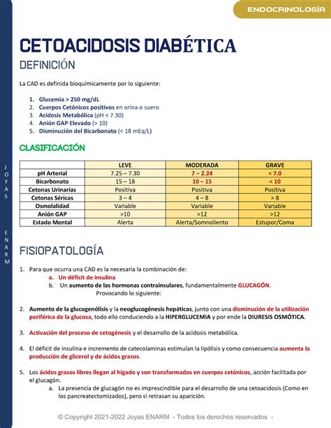 2 Cetoacidos Diabética CAD J O Y A S E N A R M CETOACIDOSIS