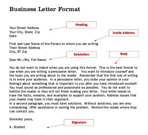 Parts Of The Formal Letter