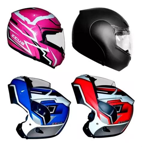 Casco Rebatible Zeus Gj Doble Visor En Fas Motos