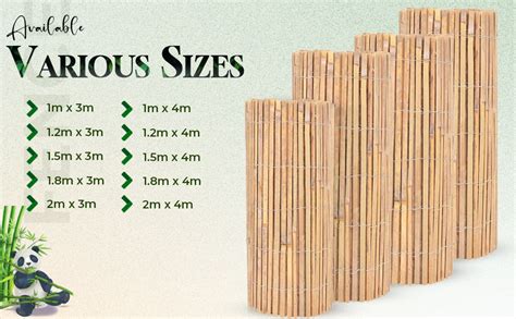 Loibuyz Slat Fence Garden Privacy Screen Natural Bamboo Fence