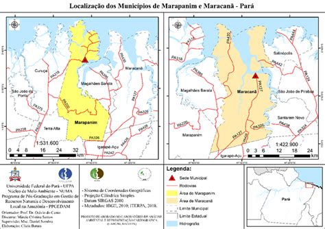 Localização dos municípios de Marapanim e Maracanã PA Fonte GPSA