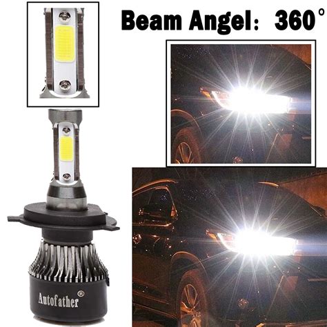 2Pc H4 9003 HB2 LED Headlight Bulb Light Hi Lo Beam Kit 6500K VS Xenon