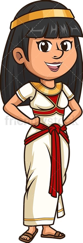 Ancient Egyptian Noblewoman Cartoon Vector Clipart Friendlystock