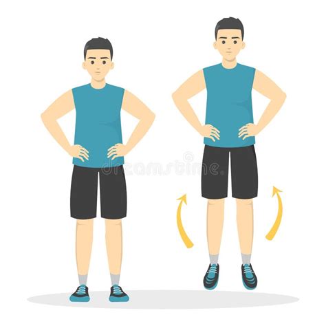 Warm-up Exercise Set before Workout. Stretch Muscles Stock Vector ...