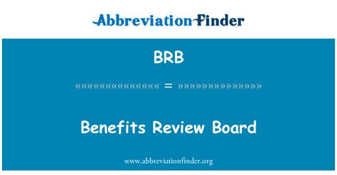 Brb Definition Benefits Review Board Abbreviation Finder