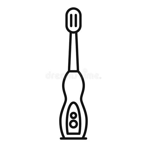 Electric Toothbrush Teeth Icon Outline Style Stock Vector