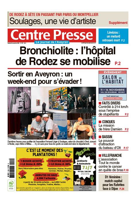 Centre Presse Aveyron N Du Novembre T L Charger Sur Ipad